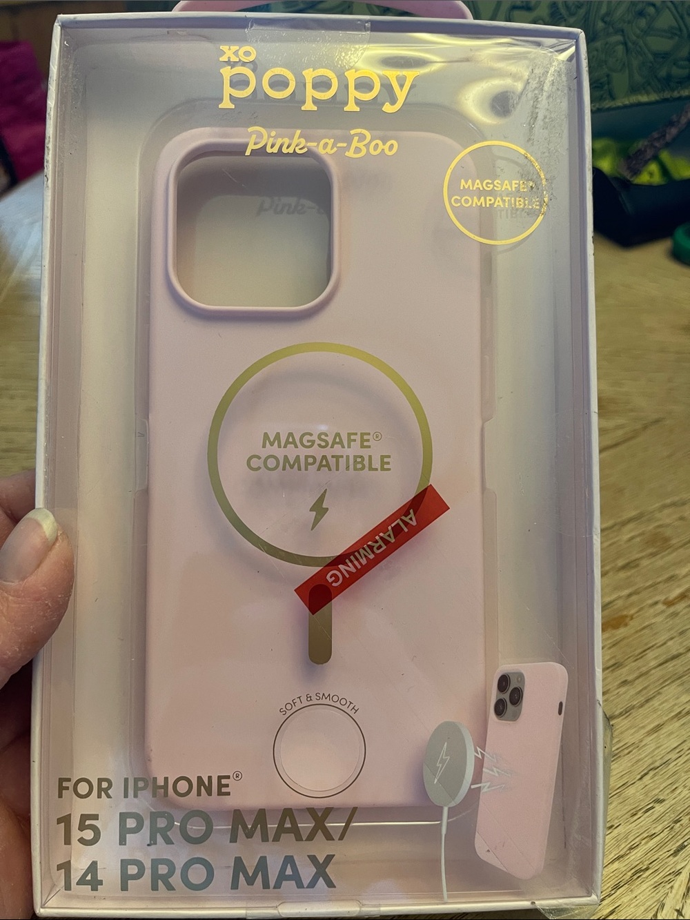 XO poppy Pink-a-Boo MagSafe Compatible Pink iPhone Case
